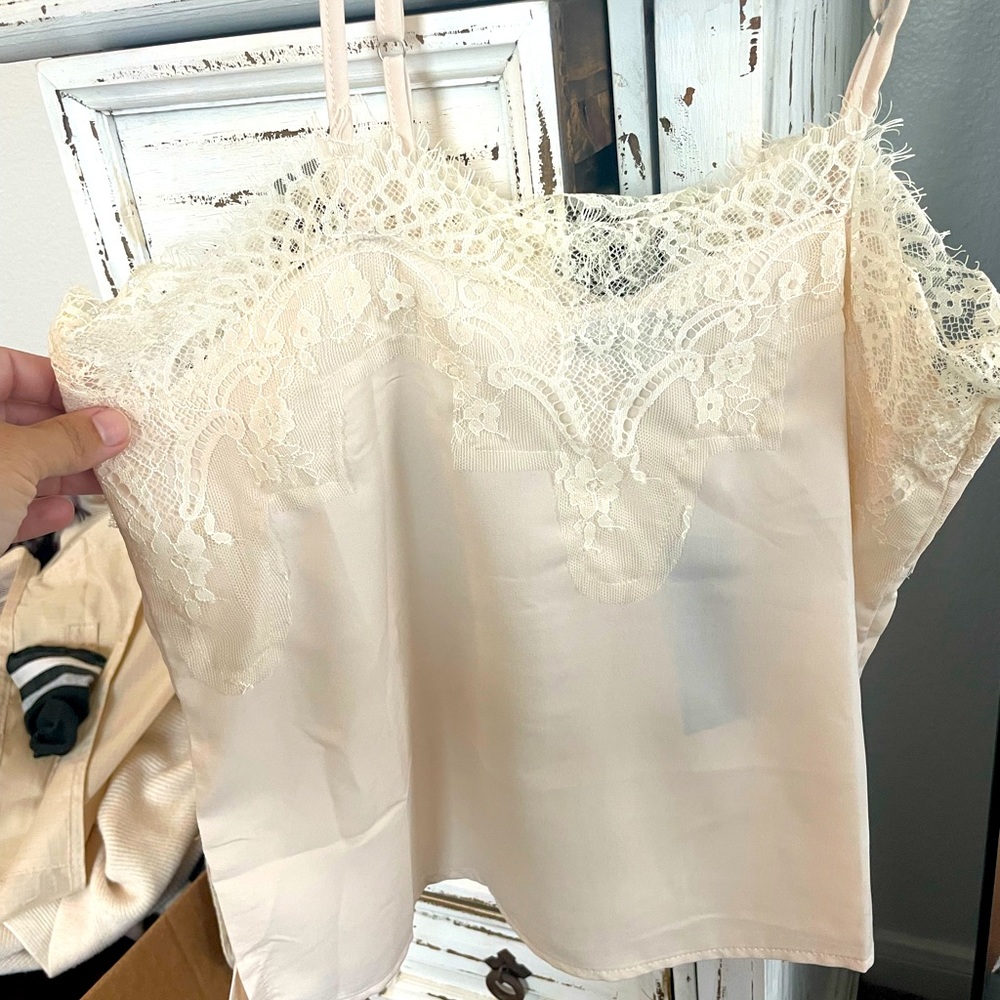 Light blush lace camisole